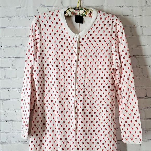 PLAYBOY Intimates & Sleepwear Vintageplayboy Red Bunny Logo Onesie Pajamas Booty Flap Sexy